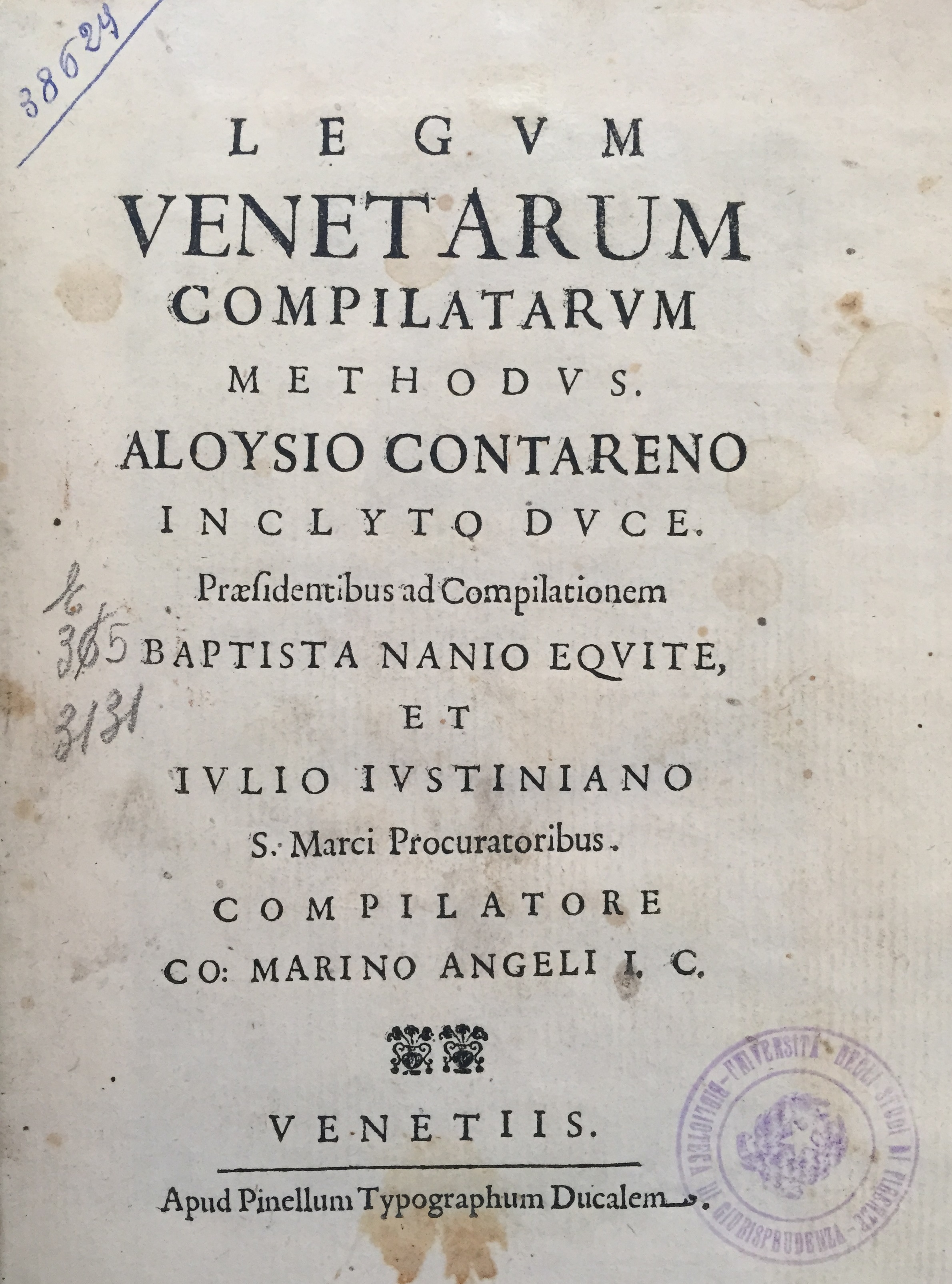 Legum Venetarum compilatarum methodus